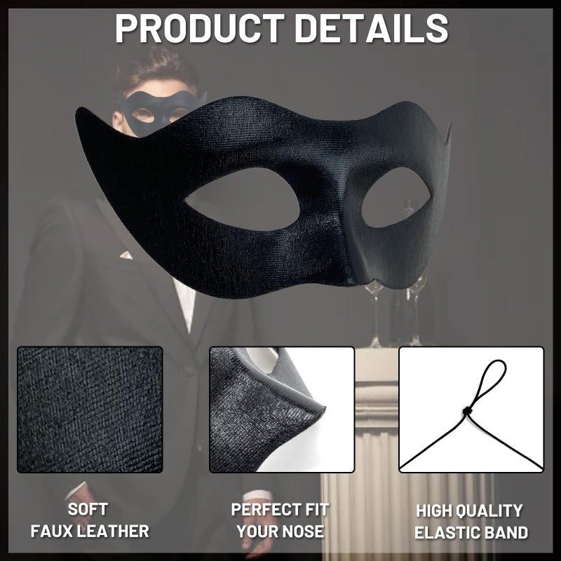 HyperFun Masquerade Mask for Men Classic Vintage Venetian Mens Mask Lightweight Gentle, Specially for Costume, Theme Parties - Image 3