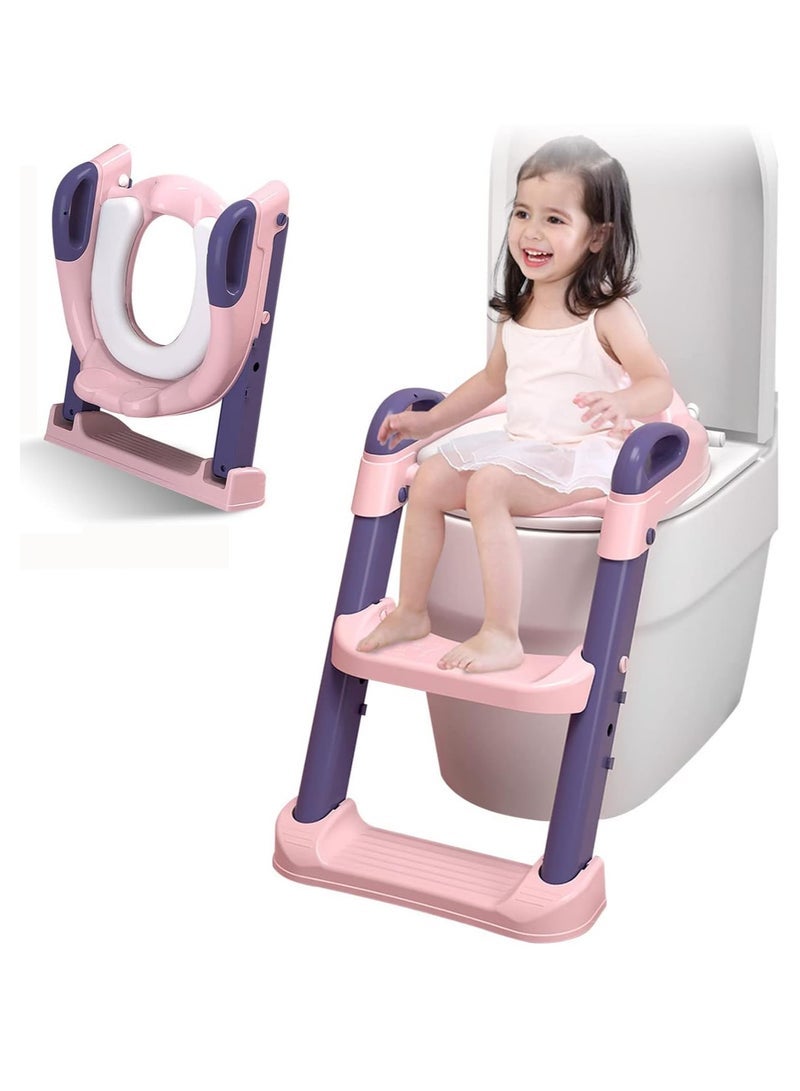 Captaintech Potty Training Seat for Baby, Baby Toilet Potty Seat with Adjustable Step Stool Ladder, Baby Potty for Boys and Girls - Image 1