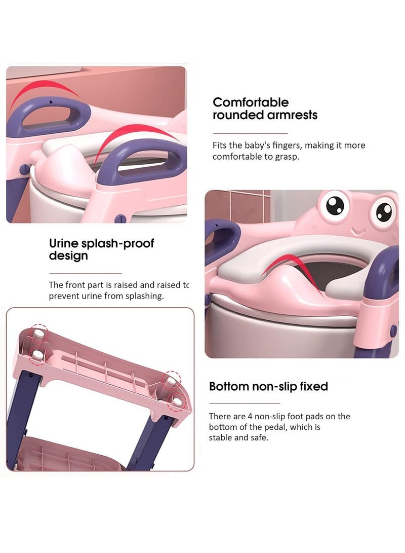 Captaintech Potty Training Seat for Baby, Baby Toilet Potty Seat with Adjustable Step Stool Ladder, Baby Potty for Boys and Girls - Image 3