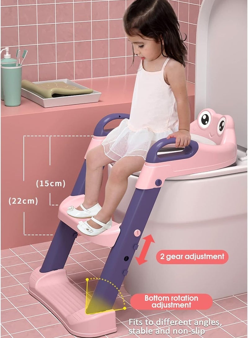 Captaintech Potty Training Seat for Baby, Baby Toilet Potty Seat with Adjustable Step Stool Ladder, Baby Potty for Boys and Girls - Image 4