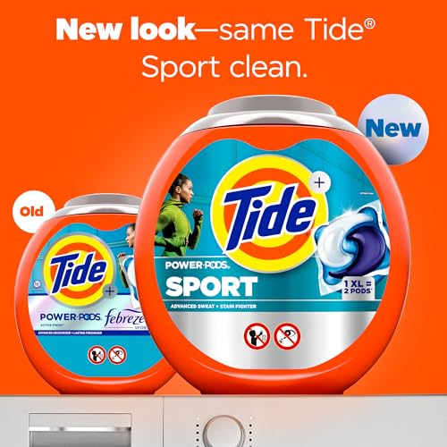 Tide Power PODS Laundry Detergent Soap Pacs with Febreze Sport, 63 Count, Laundry Pods with Febreze Freshness and Sport Odor Defense - Image 2