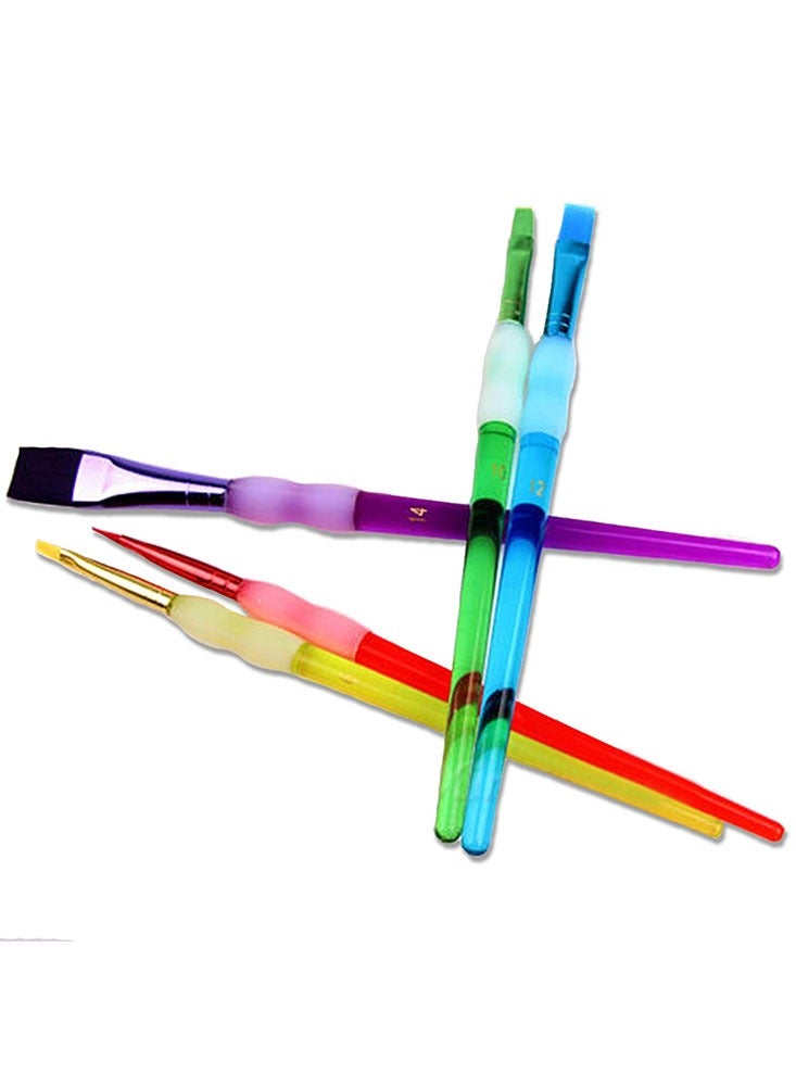 Premium five Paint Brushes with Soft Bristles Ideal for All Painting Styles  Colorful Paint Brush Set with Ergonomic Handles Perfect for Art Projects