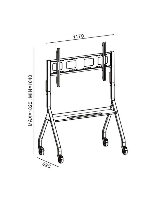 fujistar - FS-404T Heavy-Duty Mobile TV Stand for 32"–120" Screens, 176 lbs (80 kg) Capacity – Height Adjustable with Locking Wheels and VESA Compatibility up to 1000x600 mm - Image 1