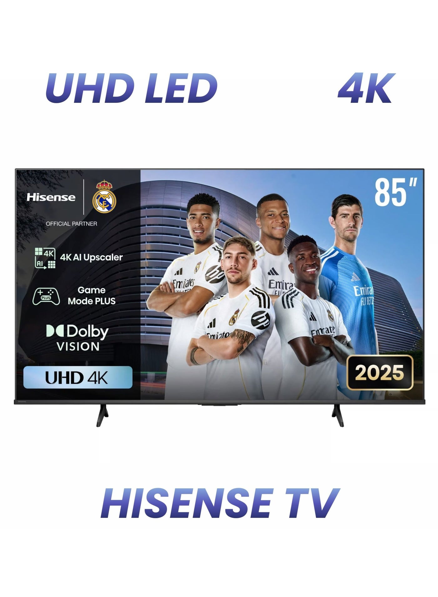 85-Inch A6Q UHD 4K 60Hz Smart TV for Home Entertainment & Living Room | Hisense UHD VIDAA Smart TV, HDMI, USB, Wi-Fi, BT, HLG, 4K AI Upscaler, Dolby Vision & Audio, Game Bar, Voice Control | 2025 UHD Model TV 85A6Q Black