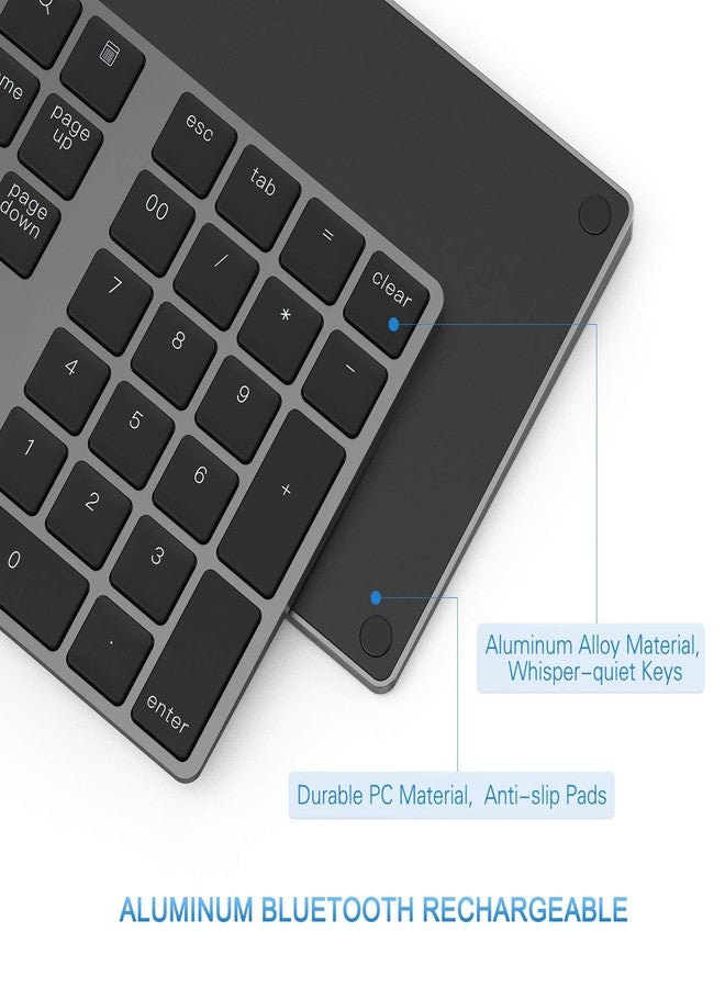 LEKVEY Bluetooth Number Pad, Aluminum Rechargeable Wireless Numeric Keypad Slim 34-Keys External Numpad Keyboard Data Entry Compatible for Macbook, MacBook Air/Pro, iMac Windows Laptop Surface Pro etc - Image 5