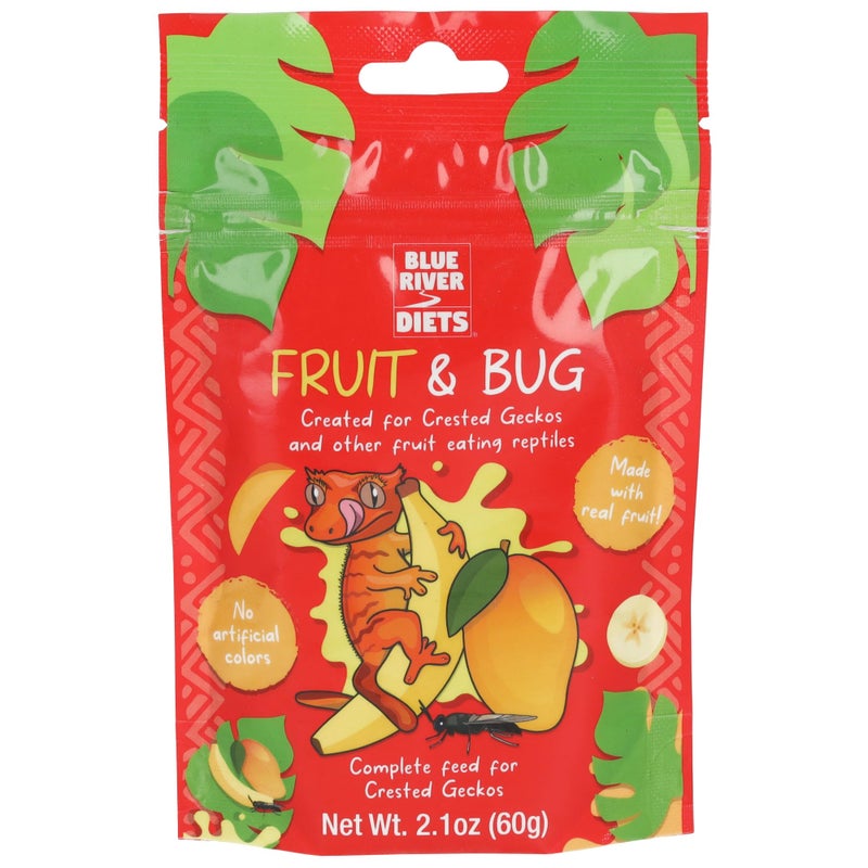 Blue River Diets Crested Gecko Diet | Fruit & Bug | All Natural Low Fat Complete Gecko Food | 2.1oz - Image 1