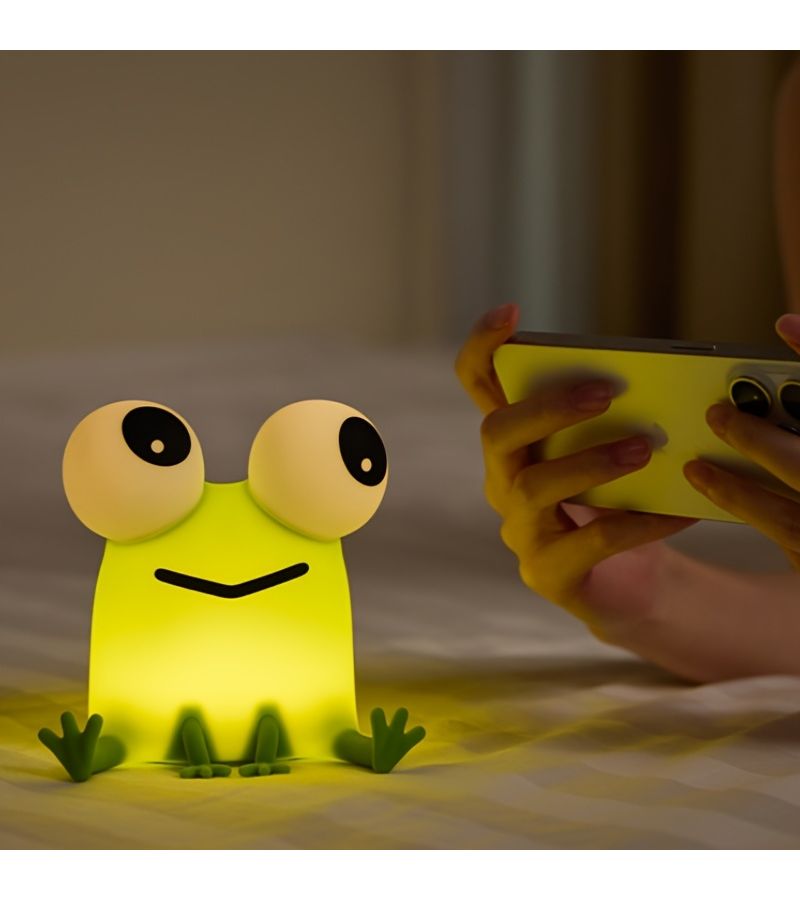 Frog Silicone Night Light Bedside Lamp 3 Level Dimmable Timer USB Rechargeable Bedroom Decor for Kids Teenagers Party Bookshelf Sofa Dressing Table Gift - Image 3