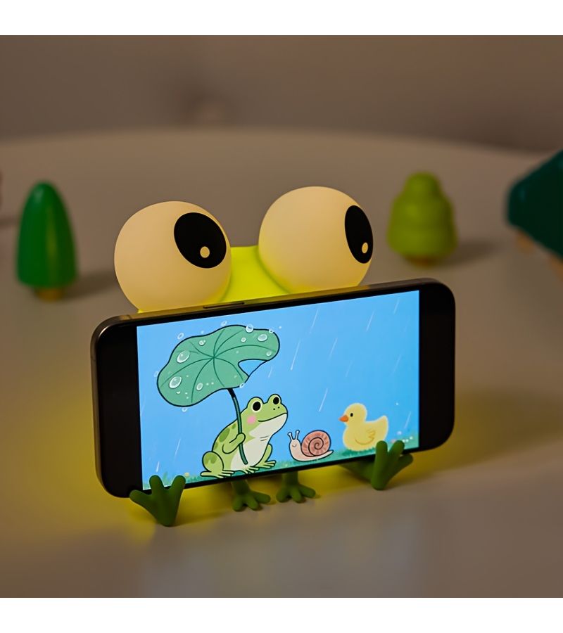 Frog Silicone Night Light Bedside Lamp 3 Level Dimmable Timer USB Rechargeable Bedroom Decor for Kids Teenagers Party Bookshelf Sofa Dressing Table Gift - Image 2