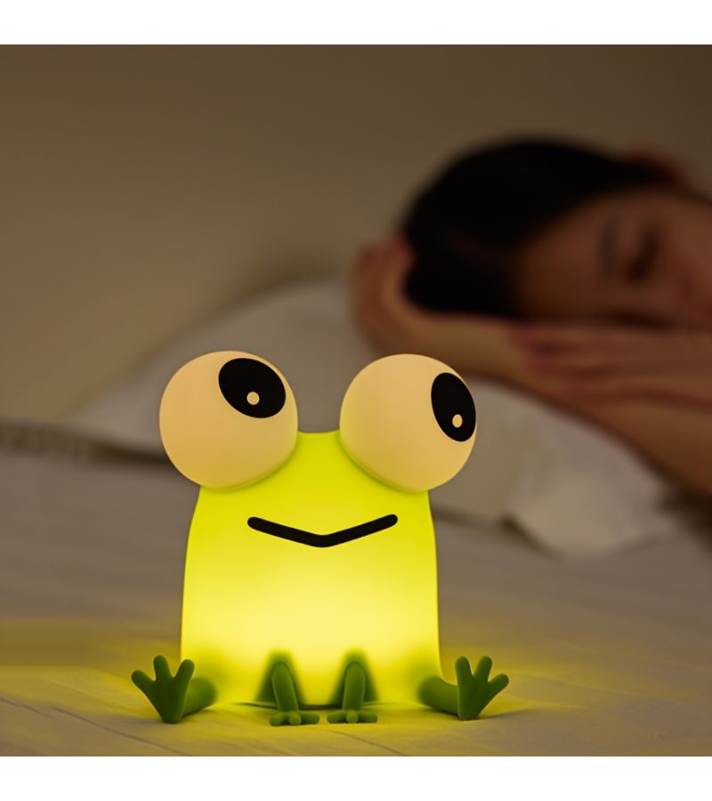 Frog Silicone Night Light Bedside Lamp 3 Level Dimmable Timer USB Rechargeable Bedroom Decor for Kids Teenagers Party Bookshelf Sofa Dressing Table Gift - Image 1