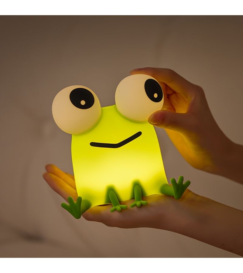 Frog Silicone Night Light Bedside Lamp 3 Level Dimmable Timer USB Rechargeable Bedroom Decor for Kids Teenagers Party Bookshelf Sofa Dressing Table Gift - Image 4