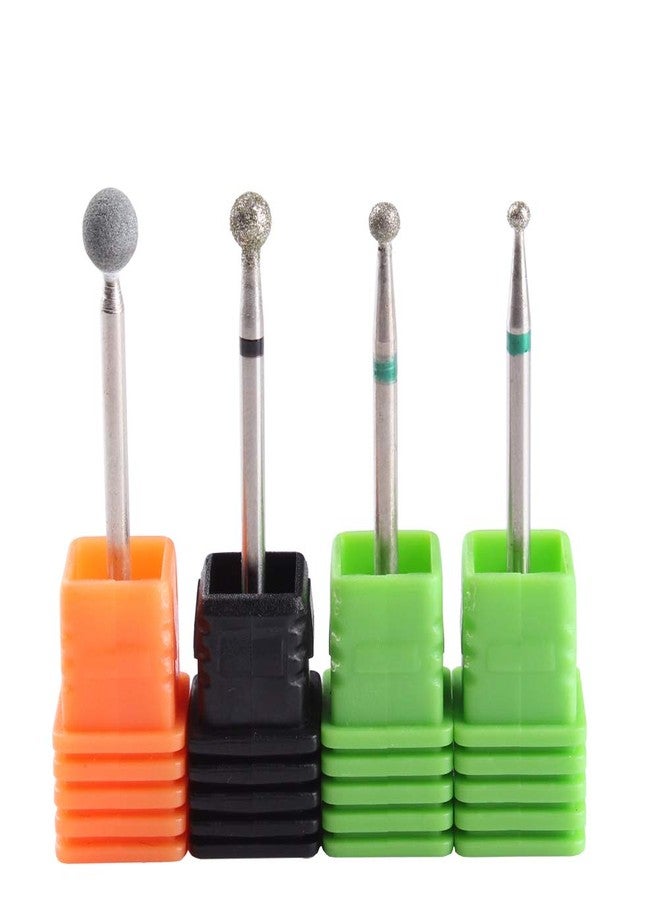 MZCMSL 4PCS Cuticle Clean Drill Bit Diamond Nail Bit Ball Head Stone File Manicure Pedicure Nail Art Tools - Image 1