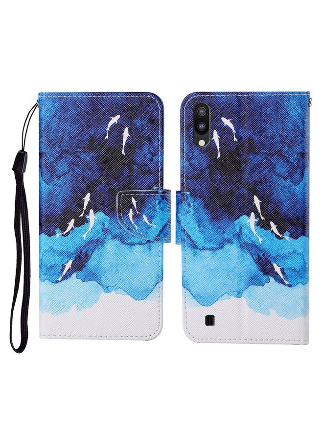 S-TOP Case For Samsung Galaxy A10 / M10 Colored Drawing Pattern Horizontal Flip Leather Case with Holder & Card Slots & Wallet & Lanyard - Image 1