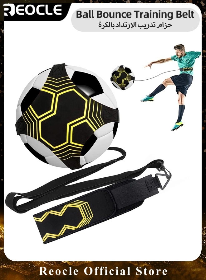 REOCLE Soccer Volleyball Rugby Trainer with Adjustable Waist Belt & Training Aid & Control Skills Football Kick Throw Solo Practice for Kids Adults  - Image 1