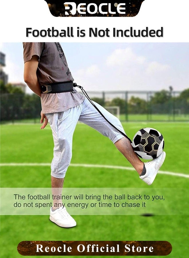 REOCLE Soccer Volleyball Rugby Trainer with Adjustable Waist Belt & Training Aid & Control Skills Football Kick Throw Solo Practice for Kids Adults  - Image 5