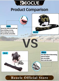 REOCLE Soccer Volleyball Rugby Trainer with Adjustable Waist Belt & Training Aid & Control Skills Football Kick Throw Solo Practice for Kids Adults  - Image 3
