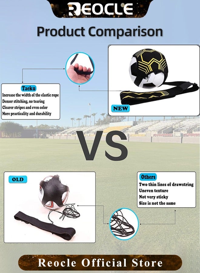 REOCLE Soccer Volleyball Rugby Trainer with Adjustable Waist Belt & Training Aid & Control Skills Football Kick Throw Solo Practice for Kids Adults  - Image 3
