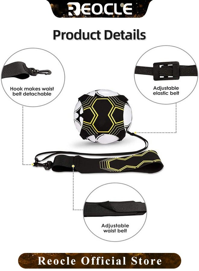 REOCLE Soccer Volleyball Rugby Trainer with Adjustable Waist Belt & Training Aid & Control Skills Football Kick Throw Solo Practice for Kids Adults  - Image 2