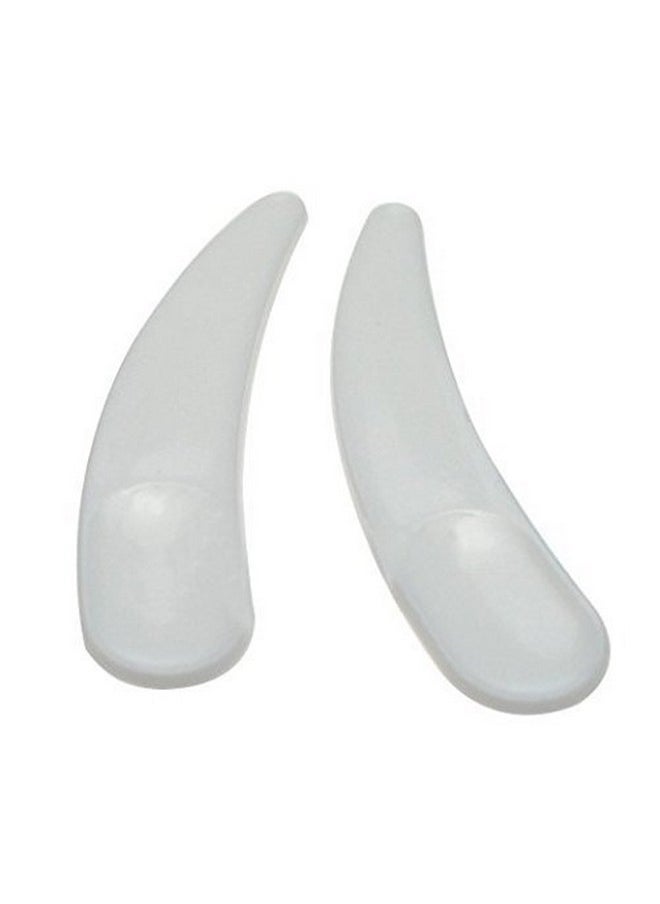 ONWON - Nwon 100 Pcs Mini Curved Cosmetic Scoop Makeup Mask Plastic Spoon (White) - Image 1