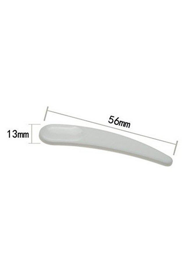 ONWON - Nwon 100 Pcs Mini Curved Cosmetic Scoop Makeup Mask Plastic Spoon (White) - Image 1