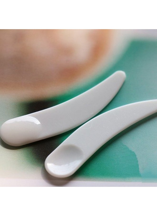 ONWON - Nwon 100 Pcs Mini Curved Cosmetic Scoop Makeup Mask Plastic Spoon (White) - Image 1