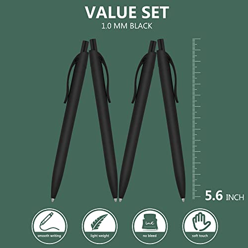 Deegtran 200 Pack Retractable Black Barrel Click Pens, Medium Point, Smooth Ink, 1.0MM - Image 2