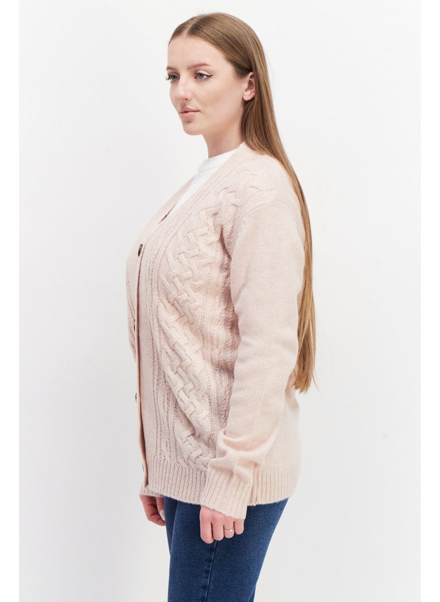 Women Button Front Cable Knit Cardigan, Pink - pzsku/ZD62D54C6A6D2880A2D8EZ/45/_/1724351601/7e744e84-fbd1-495f-b969-4f9249198ec2