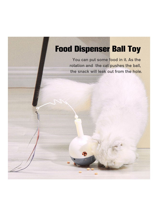 NIBEMINENT Food Dispenser Treat Ball With Teaser Wand Pink/White 15 x 10cm - Image 5