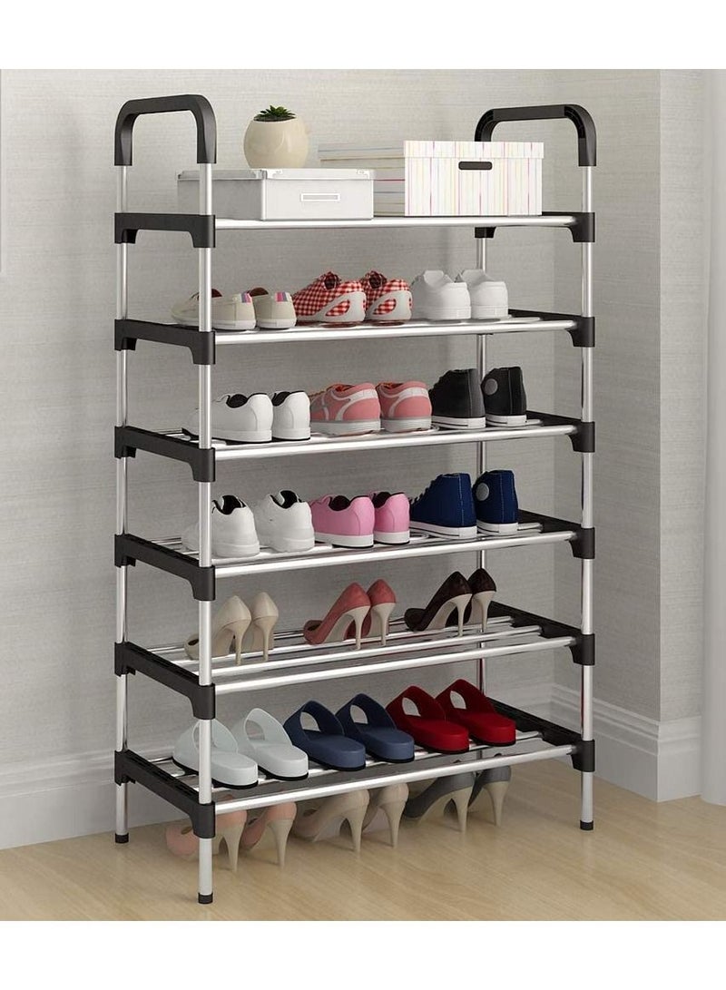 DubaiGallery منظم أحذية منزلي رف أحذية 6 طبقات رف تجميع رف أحذية أثاث غرفة المعيشة - Image 1