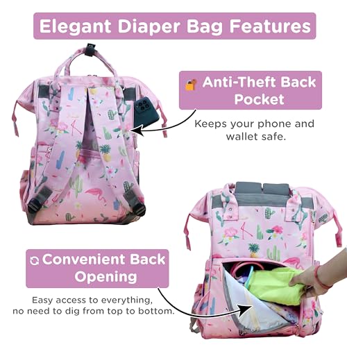 Motherly Elegant Diaper Bag for Mothers for Travel, Maternity Bag for Newborn Baby, Mothers Travelling Bag, Multipocket Baby Bag, Hospital Bag for Moms (Cactus Pink) - Image 4