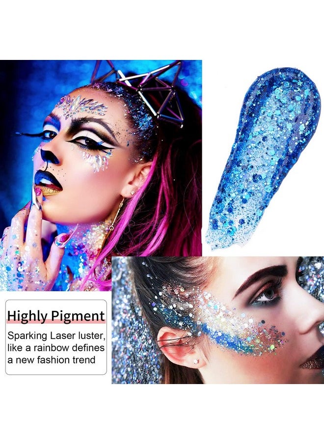 Blue Face Body Glitter,Singer Concerts Blue Face Paint Glitter Makeup,Holographic Chunky Sequins Glitters For Eye Lip Hair Nails,Festival Glitter Rave Accessories,01 Blue Glitter 52G - pzsku/ZD62D8A7B802B5B0C99AFZ/45/_/1734437915/c073ad02-11ed-4da4-a799-5965d8e8fe64