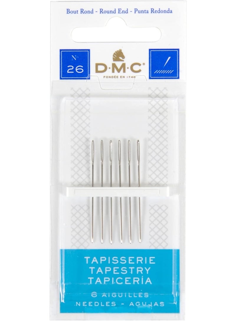 DMC 1767-26 Tapestry Hand Needles, 6-Pack, Size 26