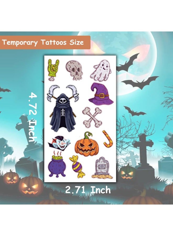 Hohamn Halloween Temporary Tattoos for Kids, 200 Styles Halloween Pumpkin Fake Tattoos for Boys Girls Halloween Party Gifts Crafts Decoration - Image 3