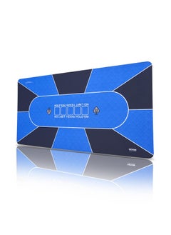 Poker Table Top, 70 X 35 Inch Poker Mat For Table, 6-8 Players Foldable Poker Table Top With Carrying Bag, Folding Poker Table Topper For Poker Games, Poker Room, Rectangle, Blue