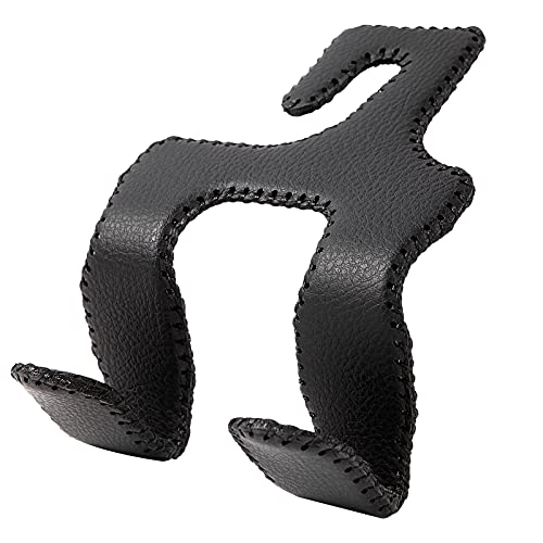AMVOYOA 2021 Upgraded Car Purse Hook 2 in 1 Car Seat Headrest Hooks Durable Hanger Storage Holder Leather Organizer for Hanging Grocery Bags 1 Pack Black - Image 1