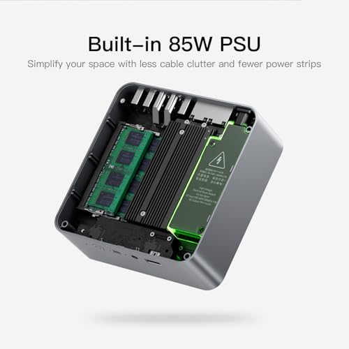 Beelink EQR5 Mini PC, AMD Ryzen 5 5500U(6C/12T, Up to 4.0GHz), Mini Computer 16G DDR4 RAM 500GB NVMe PCIe3.0x4 SSD, Micro PC 4K@60Hz Dual Display Dual HDMI/WiFi6/BT5.2/1000Mbps - Image 3