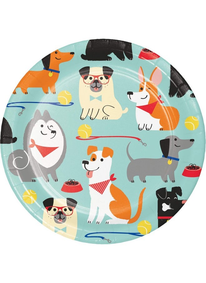 CREATIVE CONVERTING - Puppy Dog Themed Party Supplies: Bundle Includes Shaped Dinner Plates Dessert Plates And Luncheon Napkins For 8 People - Image 1