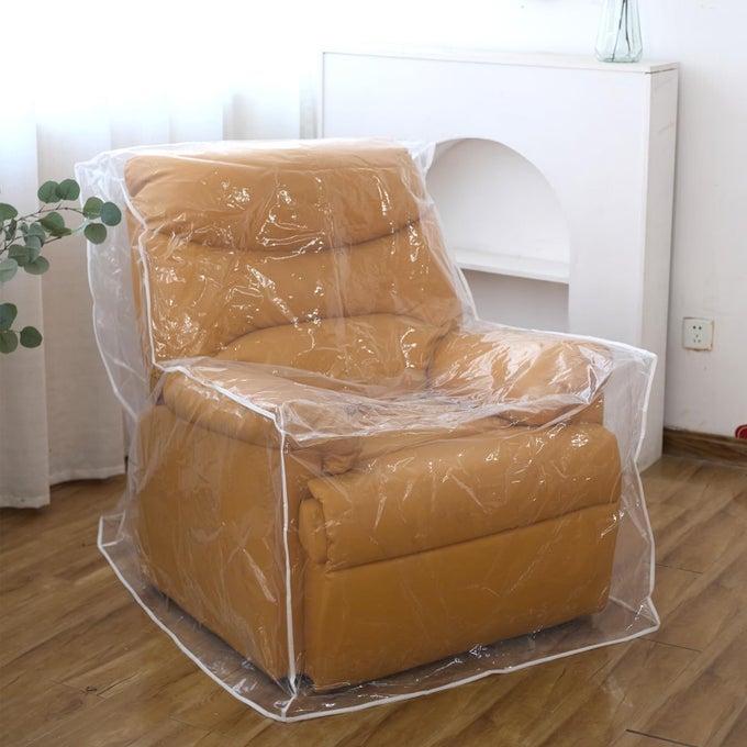 PLASTIC RECLINER COVER PETS CAT DOG SCRATCHING PROTECTOR CLEAR VINYL WATERPROOF SOFACOUCH COVERS THICKENED CHAISE LONGUE DUSTPROOF AND SCRATCH WATERPROOF PROTECTIVE COVER SMALL