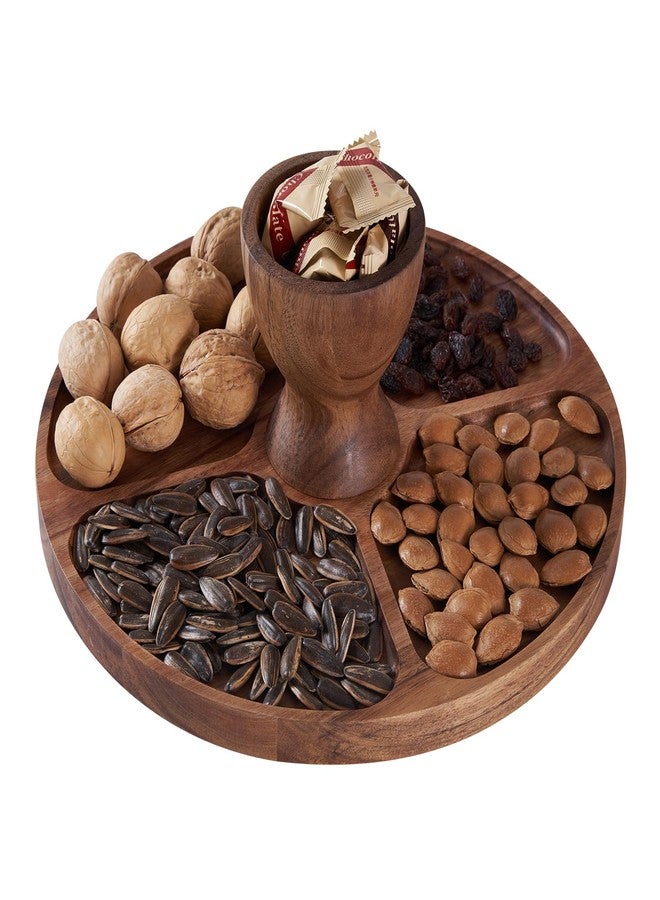 LiTY Cake Stand with Lid, Multi-Functional 12in Round Cake Holder, Acacia Wood 2-in-1 Dessert Table Display Set, Charcuterie Board for Cheese ,Fruit Platter, Large Acrylic Cake Dome Cover - Image 3