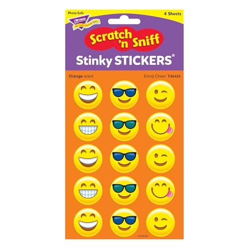 Trend Enterprises Trend Emotion Icon Cheer/Orange Stinky Stickers, Classroom Incentives, 60 Count - Image 3