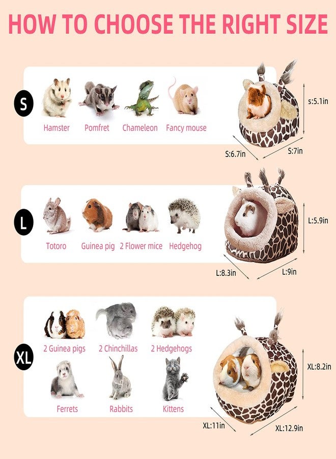 LEFTSTARER Guinea Pig Bed Toy Cage House Accessories Nest Hedgehog Hamster Supplies Sugar Glider Ferret Rat Bed Toy Small pet Animals（1-L） - Image 2