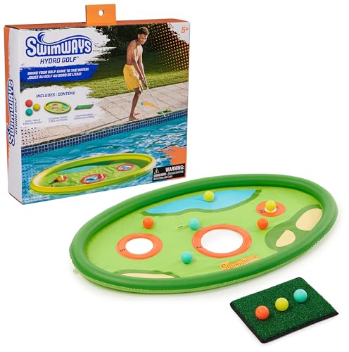 SwimWays Hydro Golf Pool Toys for Kids and Adults Floating Swimming Pool Game with Golf Balls and Chipping Green Outdoor Toys for Kids Aged 5 Up - Image 1