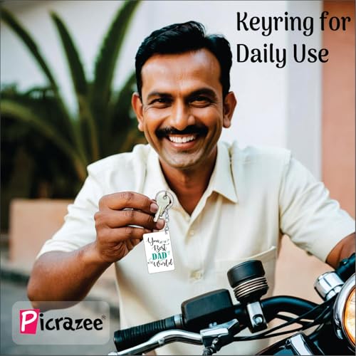 PICRAZEE Gift for Father’s Day/Birthday (12x12 Cushion&Filler, Coffee Mug, Trophy, K-Ring, Fridge Magnet, Greeting Card) Best, Papa, Father - Ideal for Birthday, Father's Day Celebrations - Image 5