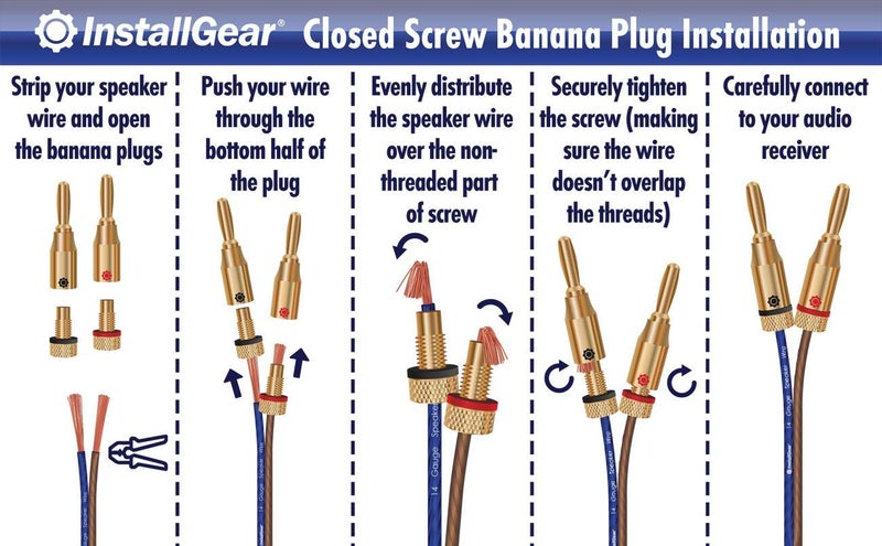 InstallGear 14 Gauge Speaker Wire with Banana Plugs (100ft White/Black) - Car, Home, Theater Speakers - Image 5