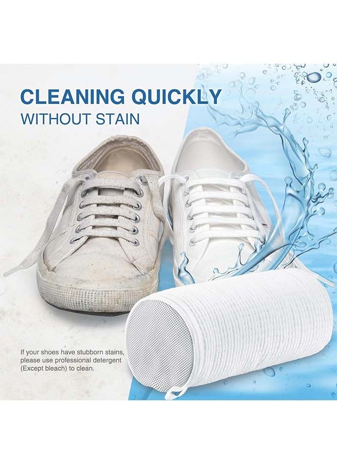 L&E Shoe Washing Bag for Washing Machine, Fluffy Fibers Keep 360° Wrap-around Cleaning, 1 Pairs Adjustable Shoe Trees, Durable Hidden Zipper Reusable Shoe Laundry Bag for Shoes  - Image 3