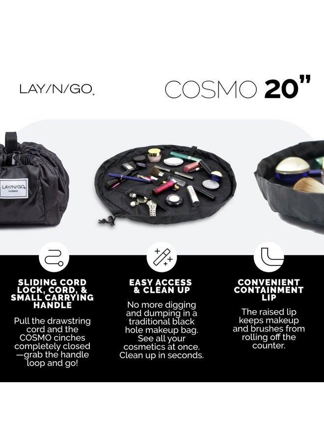 Lay-n-Go Cosmo Drawstring Cosmetic & Makeup Bag Organizer, Toiletry Bag for Travel, Gifts, and Daily Use, 20 inch, Comfort (White Inside) - Image 3