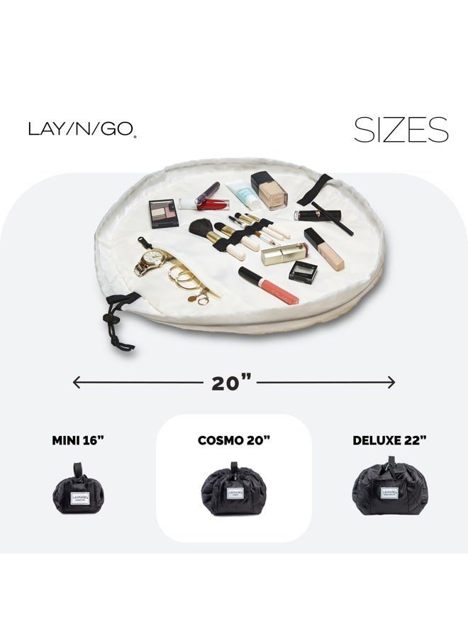 Lay-n-Go Cosmo Drawstring Cosmetic & Makeup Bag Organizer, Toiletry Bag for Travel, Gifts, and Daily Use, 20 inch, Comfort (White Inside) - Image 5