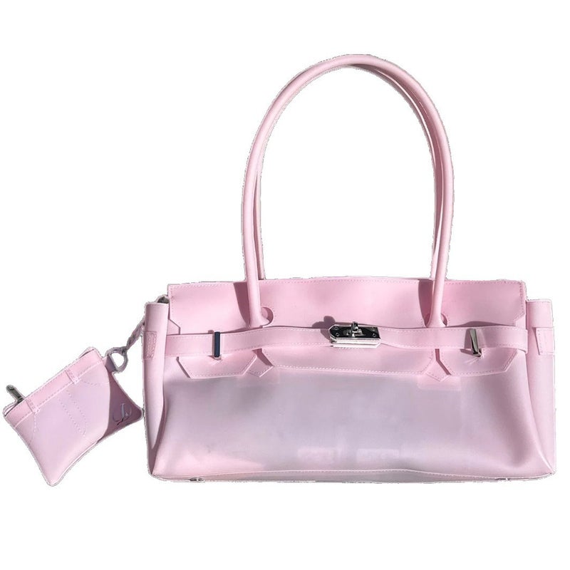 Women's PVC Jelly Kelly Style Shopper Tote in Macaron Colors - Image 5
