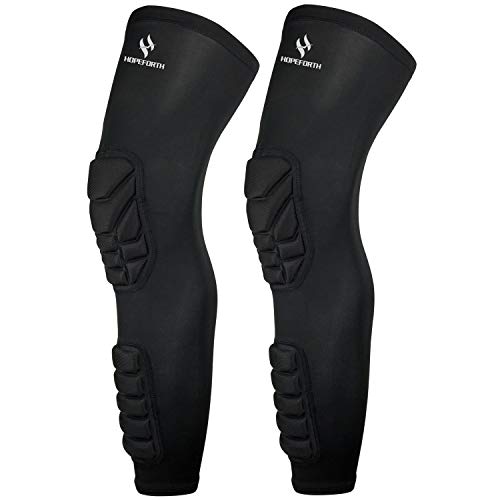 HOPEFORTH Knee Calf Padded 2 Pack Compression Leg Sleeve Thigh Sports Protective Gear Shin Brace Support for Football Basketball Volleyball Soccer Baseball Tennis Youth Kids Adult - Image 1