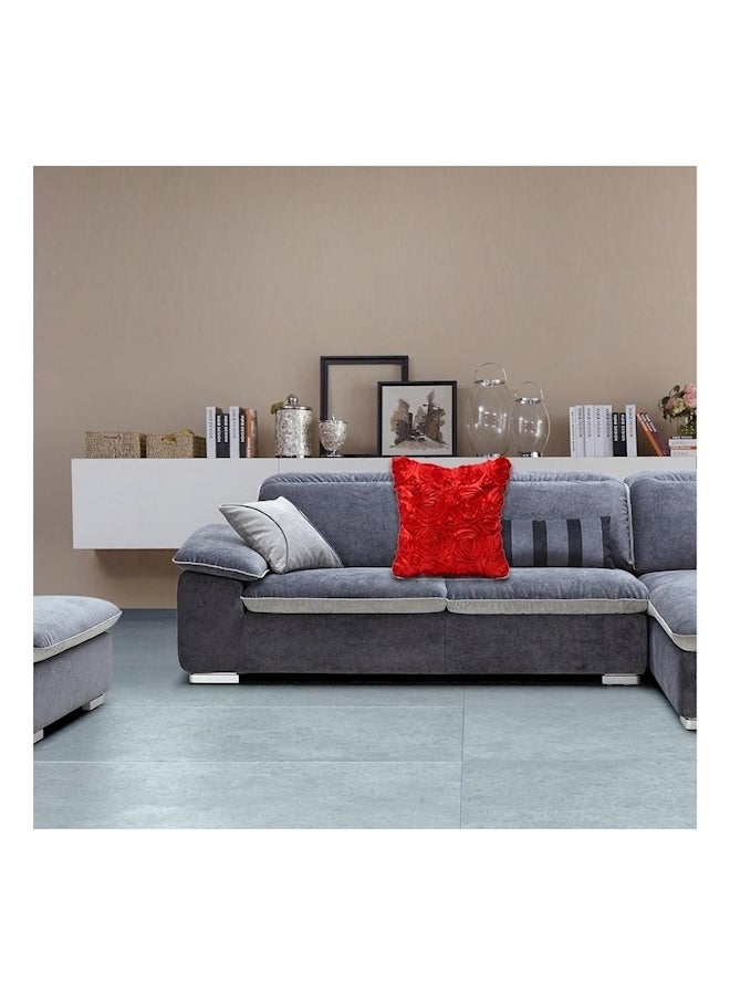 NIBEMINENT 3D Rose Embroidered Cushion Cover polyester Red - Image 5