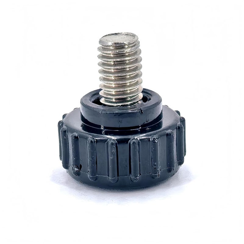 heyday M6x8mm 304 Stainless Steel Threaded Knurled Thumbscrew Screw on Knobs Grips Black Round Clamping Screw, Black(20 Pcs) - Image 3